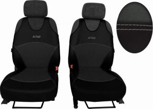 Autopotahy Active Sport kožené s alcantarou, sada pro dvě sedadla, tmavošedé