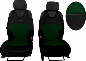 Autopotahy Active Sport kožené s alcantarou, sada pro dvě sedadla, zelené