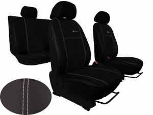 Autopotahy Škoda Fabia I, kožené EXCLUSIVE černé, dělené zadní sedadla