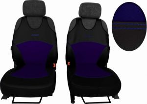 Autopotahy Active Sport kožené s alcantarou, sada pro dvě sedadla, modré