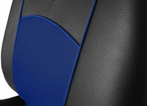 Autopotahy Škoda Octavia III, kožené Tuning, se zadní loketní opěrkou, modré