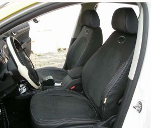 Autopotahy kožené DACIA SANDERO, od r. 2008, dělené z. opěradlo, kůže a alcantara