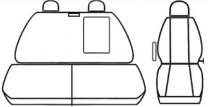 Autopotahy Ford Tranzit VII, 2+1, od 2013, černé Vyrobeno v EU