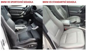 Autopotahy kožené BMW X5 I E53, od r. 1999-2006, AUTHENTIC LEATHER černé