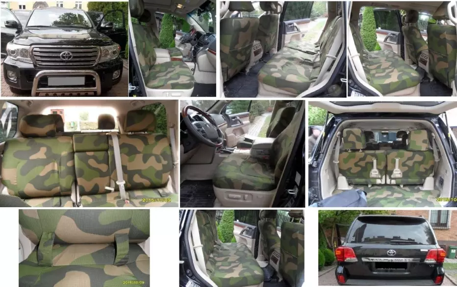 Autopotahy TOYOTA LAND CRUISER V8, 5 míst, MODEL 2016, ARMY styl