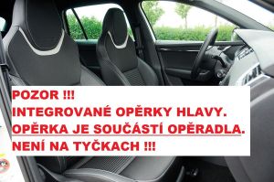 Autopotahy ŠKODA OCTAVIA III, integrované přední op. hlavy, EXCLUSIVE kůže a alc. modré