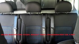 Autopotahy OPEL VIVARO DVOJKABINA CREW VAN, 6míst,od 2016, AUTHENTIC DOBLO, žakar červený