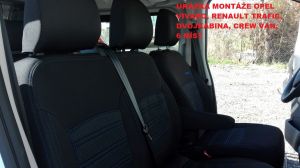 Autopotahy OPEL VIVARO DVOJKABINA CREW VAN, 6míst,od 2016, AUTHENTIC VELVET, černohnědé