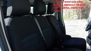 Autopotahy OPEL VIVARO DVOJKABINA CREW VAN, 6míst,od 2016, AUTHENTIC LEATHER, černé