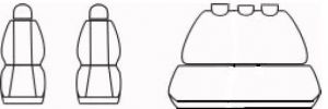 Autopotahy OPEL CORSA D, od r. 2006-2014, nedělená sedadla, Dynamic žakar tmavý