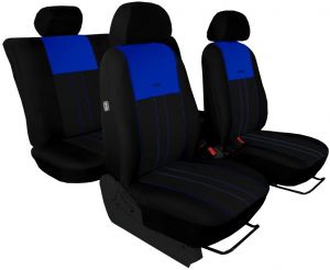 Autopotahy VOLKSWAGEN POLO V, dělená zadní sedadla, od r. v.2009, DUO TUNING modro černé