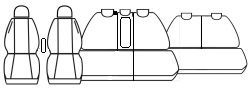 Autopotahy NISSAN QASHQAI I, 7 MÍST, se zadní loketní opěrkou, od r. 2007-2013, černé