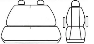 Autopotahy Volkswagen T6, 1+2, 3 místný, od r. 2015, Eco kůže + alcantara šedé