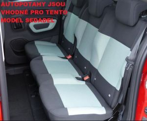 Autopotahy CITROEN BERLINGO III, vzadu dělený 2/1, od 2018, AUTHENTIC DOBLO, matrix šedý