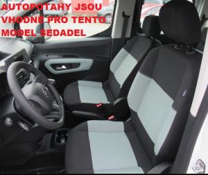 Autopotahy CITROEN BERLINGO III, vzadu dělený 2/1, od 2018, AUTHENTIC DOBLO, matrix šedý