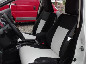 Autopotahy HONDA CR-V IV, od r. 2012, AUTHENTIC LEATHER, černobílé