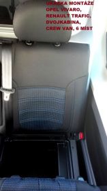 Autopotahy OPEL VIVARO DVOJKABINA CREW VAN, 6míst,od 2016, AUTHENTIC VELVET, černohnědé