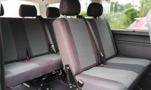 Autopotahy VOLKSWAGEN T6 TRANSPORTER, MULTIVAN, 9 míst,1+2+2+1+3, od r. 2015, šedo černé