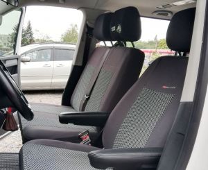Autopotahy VOLKSWAGEN T6 TRANSPORTER, MULTIVAN, 9 míst,1+2+2+1+3, od r. 2015, šedo černé