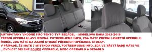 Autopotahy DACIA LODGY 5 MÍST, od r. v. 2012, ELEGANCE vínové