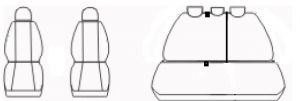 Autopotahy Audi A3 8P, 5 DVEŘ od r.v. 2003-2009, Eco kůže + alcantara černé