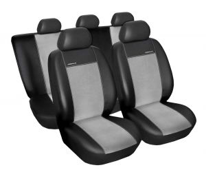 Autopotahy Audi A3 8P, 5 DVEŘ od r.v. 2003-2009, Eco kůže + alcantara šedé