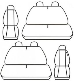 Autopotahy Volkswagen T5, 6 míst, 1+2,2+1 od r. 2003 - 2015, prolis