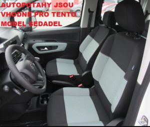 Autopotahy CITROEN BERLINGO III, 2 STOLKY, 2 LOKETNÍ OPĚRKY, DĚLENÝ 2/1, od 2018, černé