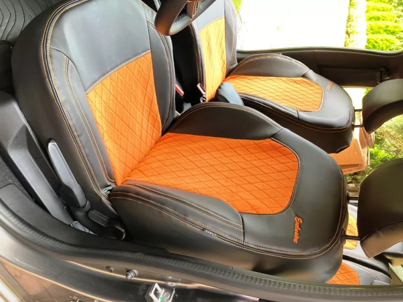 Autopotahy DACIA JOGGER, 5 MÍST, od r. 2021, VELVET EXCLUSIVE oranžové