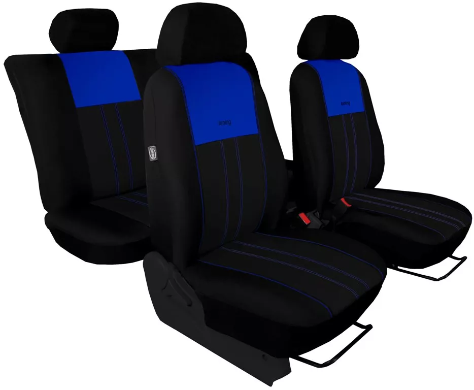Autopotahy Nissan Qashqai I, bez zadní loketní opěrky, od r. 2006, DUO TUNING modročerné