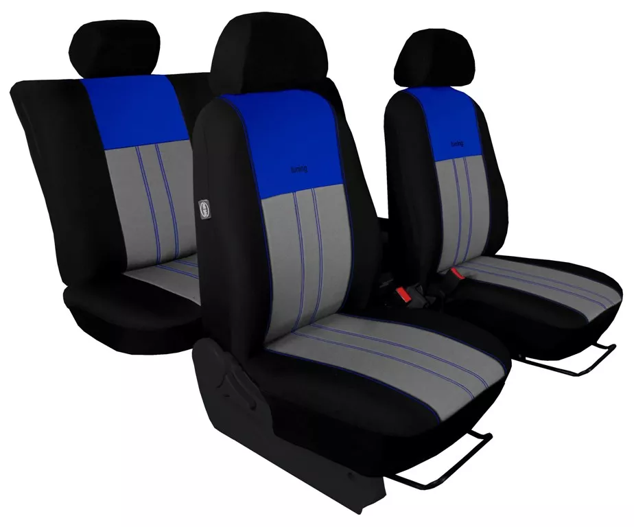 Autopotahy Nissan Qashqai I, bez zadní loketní opěrky, od r. 2006, DUO TUNING modrošedé