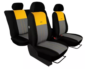 AutopotahyNissan Qashqai I, bez zadní loketní opěrky, od r. 2006, DUO TUNING žlutošedé
