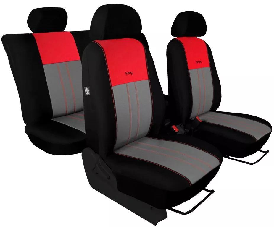 AutopotahyNissan Qashqai I, bez zadní loketní opěrky, od r. 2006, DUO TUNING červenošedé