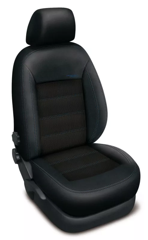 Autopotahy Škoda Fabia I, dělená, 5 opěrek hlavy, AUTHENTIC DOBLO, žakar modrý