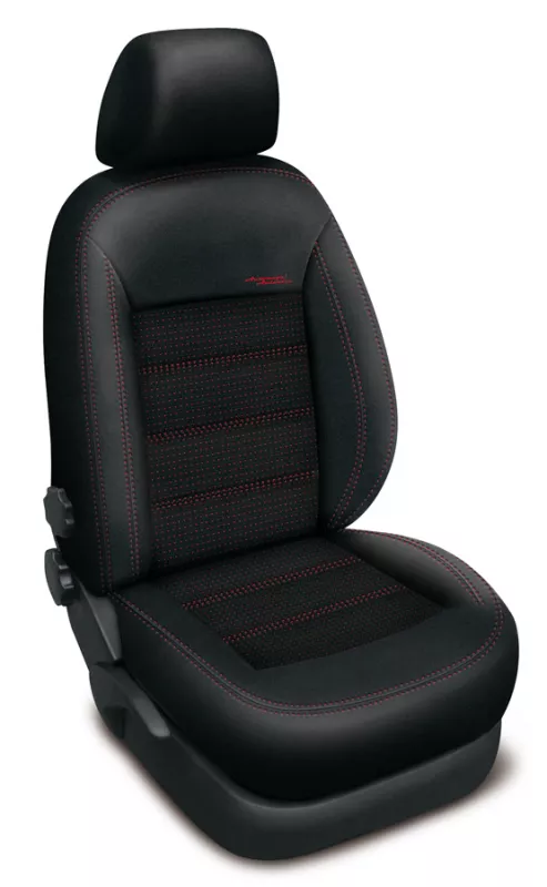 Autopotahy Škoda Fabia I, dělená, 5 opěrek hlavy, AUTHENTIC DOBLO, žakar červený