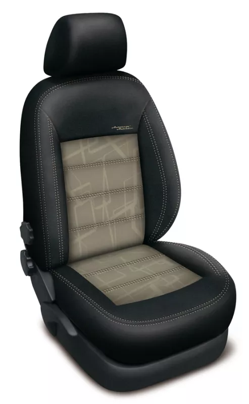 Autopotahy Škoda Fabia I, dělená, 5 opěrek hlavy, AUTHENTIC DOBLO, matrix béžový