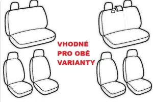 Autopotahy Škoda Fabia I, nedělená, šedo černé Vyrobeno v EU