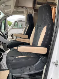 Autopotahy CAMPER- obytné auto, 2 místa, LUXURY černo béžové