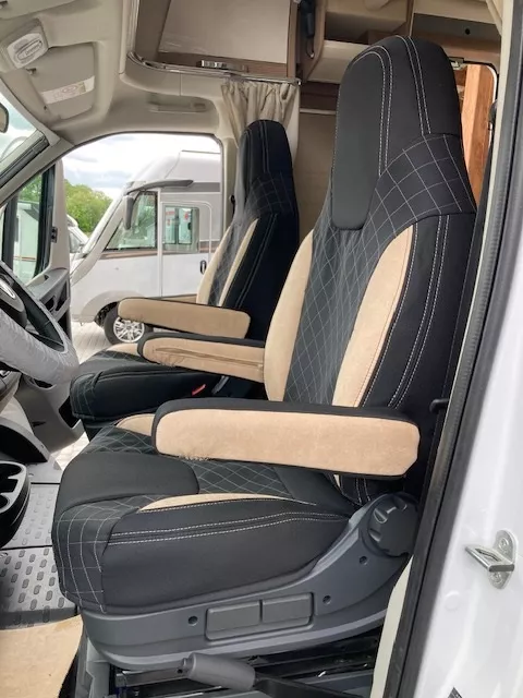 Autopotahy CAMPER- obytné auto, 2 místa, LUXURY černo béžové