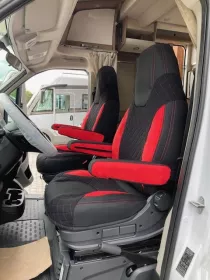 Autopotahy CAMPER- obytné auto, 2 místa, LUXURY černo červené