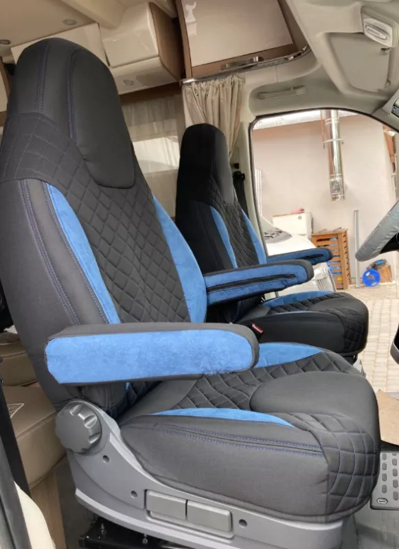 Autopotahy CAMPER- obytné auto, 2 místa, LUXURY černo modré