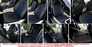 Autopotahy na míru TOYOTA CAMRY VI, XV70, od r. 2017-2024, AUTHENTIC VELVET CARO modré