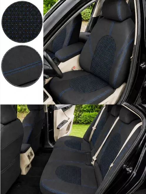 Autopotahy na míru TOYOTA CAMRY VI, XV70, od r. 2017-2024, AUTHENTIC DOBLO žakar modrý