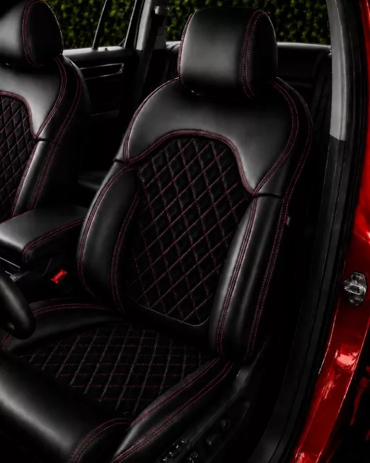 Autopotahy ŠKODA KODIAQ II, 5 MÍST, od r. 2024, AUTHENTIC LEATHER CARO vínové