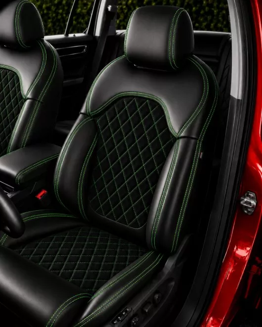 Autopotahy ŠKODA KODIAQ II, 5 MÍST, od r. 2024, AUTHENTIC LEATHER CARO zelené