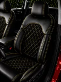 Autopotahy ŠKODA KODIAQ II, 5 MÍST, od r. 2024, AUTHENTIC LEATHER CARO žluté