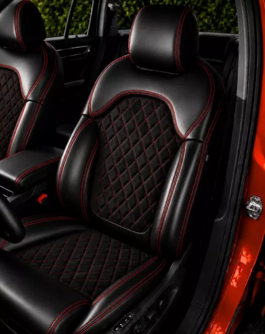 Autopotahy ŠKODA KODIAQ II, 5 MÍST, od r. 2024, AUTHENTIC LEATHER CARO červené