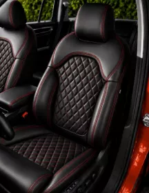 Autopotahy ŠKODA KODIAQ II, 5 MÍST, od r. 2024, AUTHENTIC LEATHER CARO černé