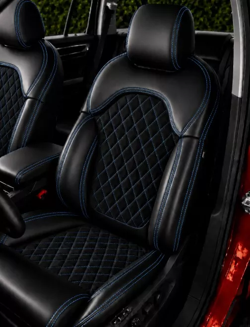 Autopotahy ŠKODA KODIAQ II, 5 MÍST, od r. 2024, AUTHENTIC LEATHER CARO modré