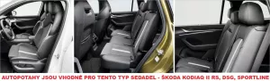 Autopotahy ŠKODA KODIAQ II RS, SPORTLINE, 5M. od 2024, AUTHENTIC LEATHER VELVET černo šedý